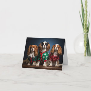 Carte de Noël Cavalier King Charles Spaniels
