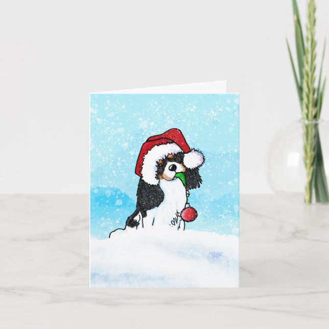 Carte de Noël Cavalier Spaniel (Devant)