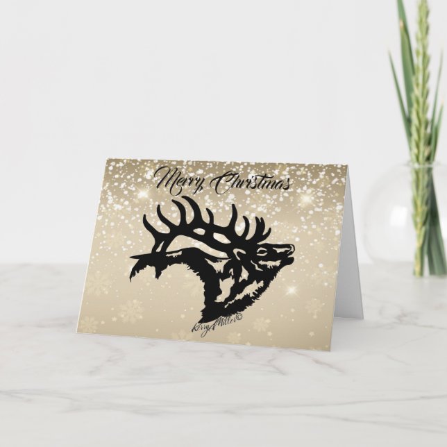 Carte de Noël Cerf Majestueux (Devant)