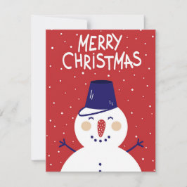 Carte de Noël charmante avec un bonhomme de neige 