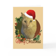 Carte de Noël chat adorable et unique