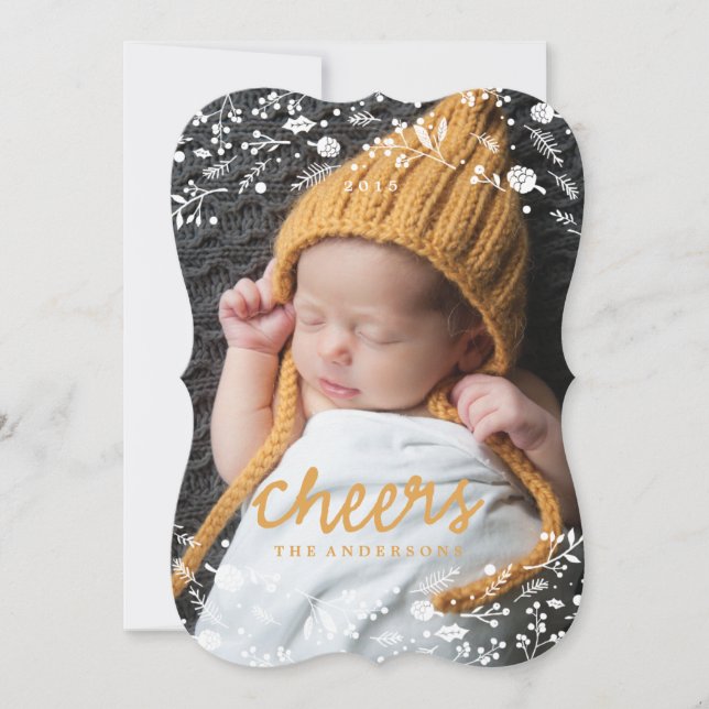 Carte de Noël CHEERS DE Folivier Wreath Winter (Devant)