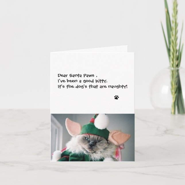 Carte de Noël - Chers Père Noël Paws (Devant)