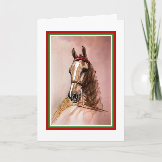 Carte de Noël Cheval Saddlebred (Devant)