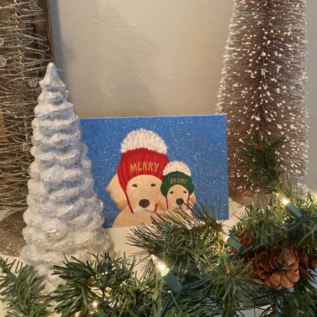 Carte de Noël Chien Joyeux et Lumineux (Créateur téléchargé)