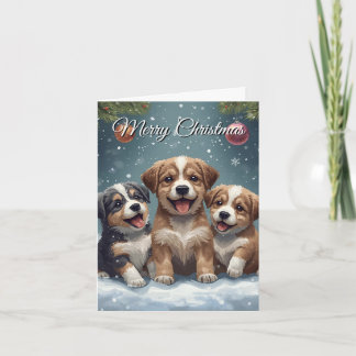 Carte de Noël Chien Mignon Joyeux Noël