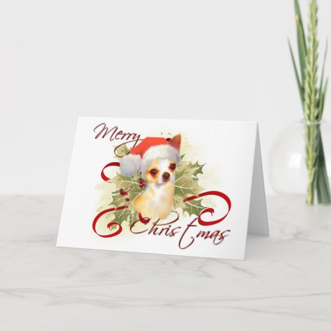 Carte de Noël Chihuahua (Devant)
