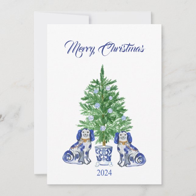 Carte de Noël Chinoiserie Staffordshire (Devant)