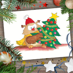Carte de Noël CHRISTMAS OWL par Nicole Janes