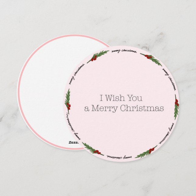 Carte de Noël circulaire (Devant / Derrière)