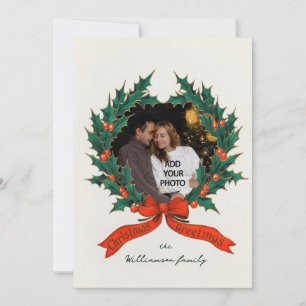 Carte de Noël Classique avec Votre Photo