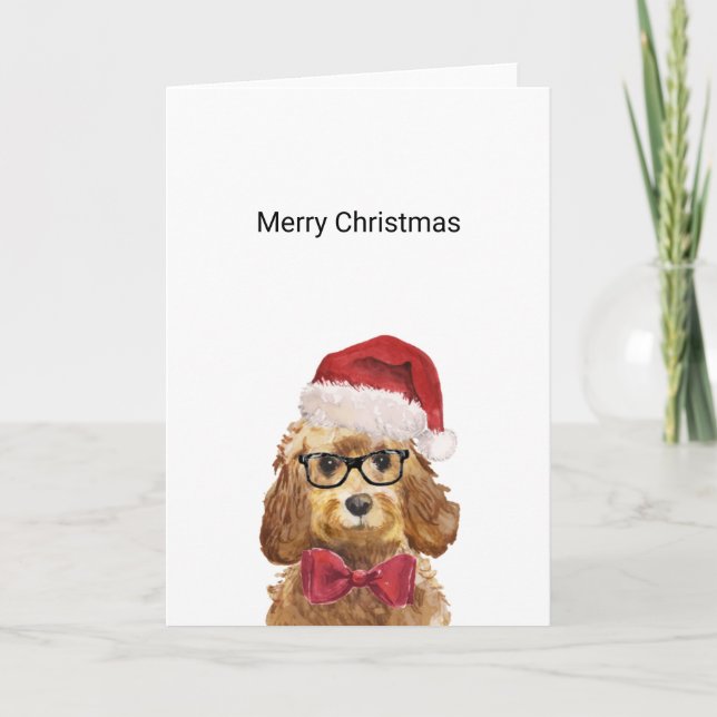 Carte de Noël, Cockapou de miel d'or (Devant)