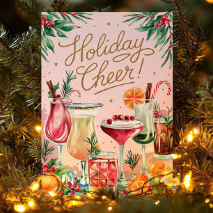 Carte de Noël Cocktail de Fête Joie des Fêtes