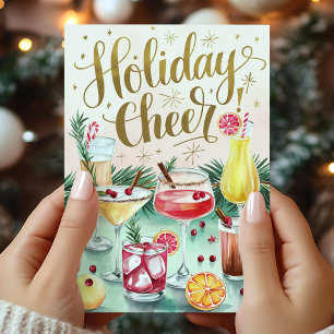 Carte de Noël Cocktail Joie des Fêtes