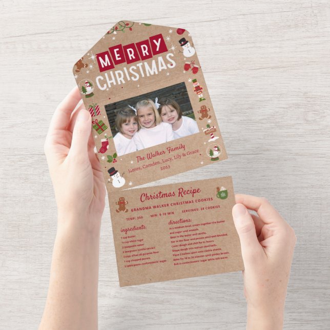 Carte de Noël Collage Recette Photo Noël (Déchirure)