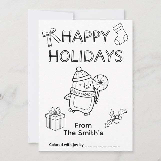 Carte de Noël colorée (Devant)