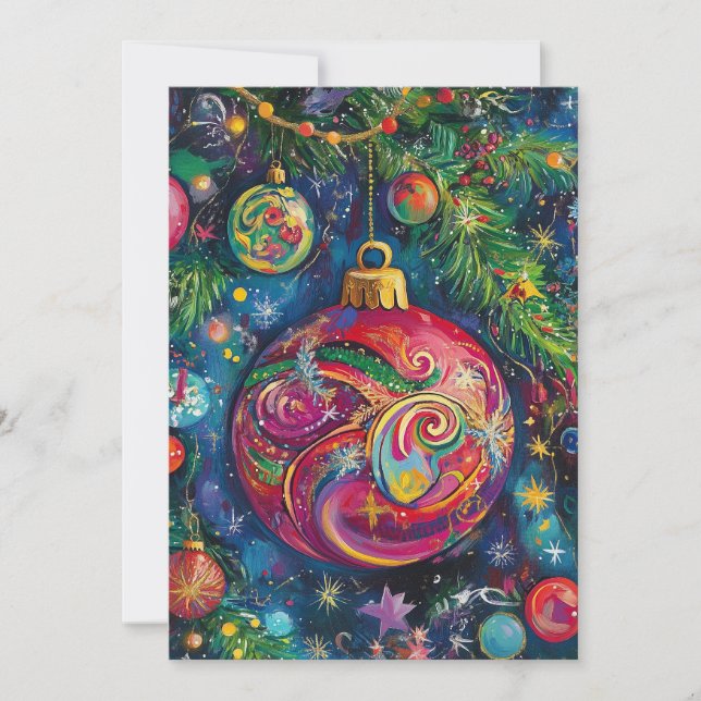 Carte de Noël colorée (Devant)