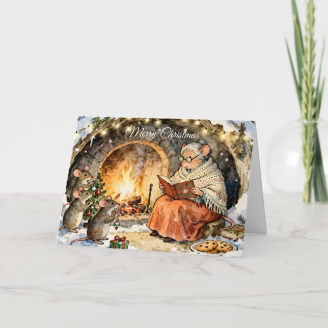 Carte de Noël Conte au coin du feu (Devant)