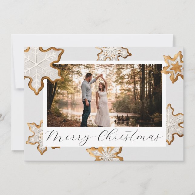 Carte de Noël Cookie de flocon de neige (Devant)