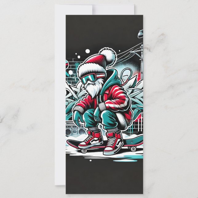Carte de Noël cool Gangster Père Noël Graffiti (Devant)