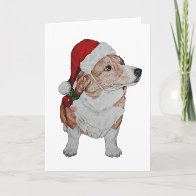 Carte de Noël Corgi (Devant)