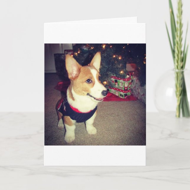 Carte de Noël Corgi (Devant)