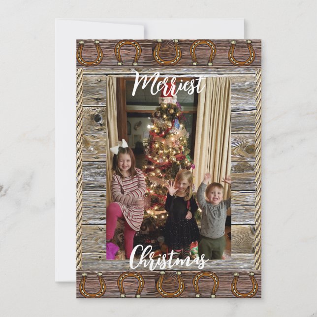 Carte de Noël Country et Western avec photo person (Devant)