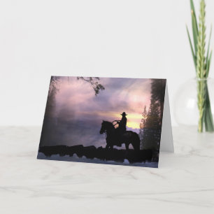 Carte De Noël Cowboy De L'Autre Côté Des Miles