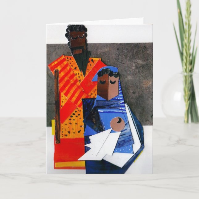 Carte de Noël cubiste de Mary et de Joseph (Devant)