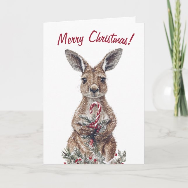 Carte de Noël Cute Kangaroo (Devant)