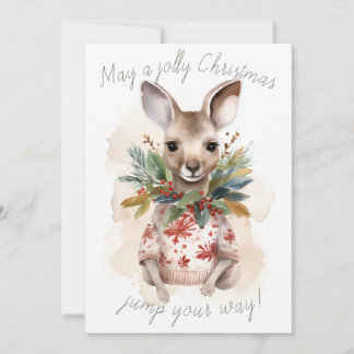 Carte de Noël Cute Kangaroo Jolly