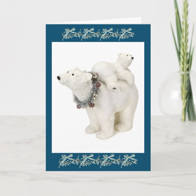 Carte de Noël Cute Polar Bear (Devant)