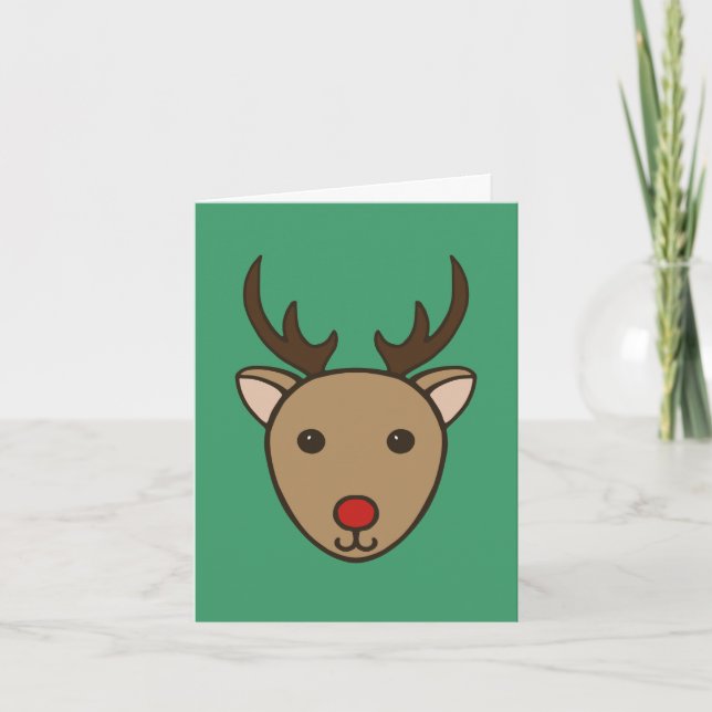 Carte de Noël Cute Reindeer (Devant)