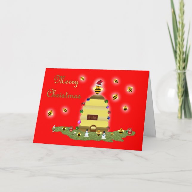 Carte de Noël d'abeilles miel italien apiary (Devant)