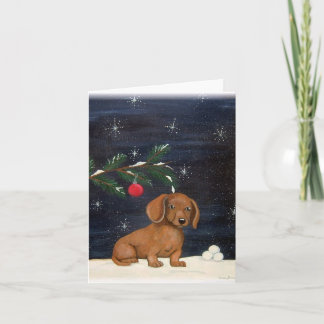 Carte de Noël Dachshund