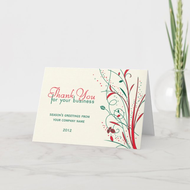 Carte de Noël d'affaires Merci (Devant)