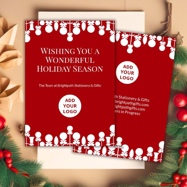 Carte de Noël d'affaires moderne | Logo personnali (Créateur téléchargé)