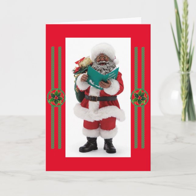 Carte de Noël d'African American Père Noël (Devant)