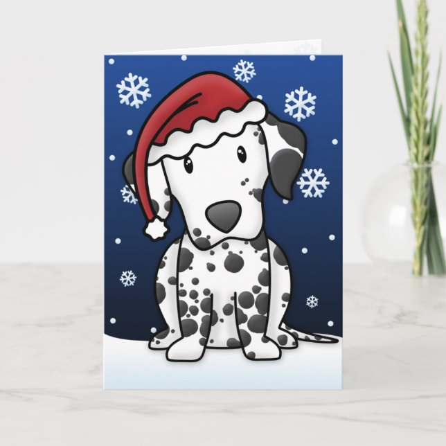 Carte de Noël dalmatienne de Kawaii (Devant)