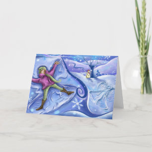 Carte de Noël d'ange de neige