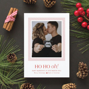 Carte de Noël d'annonce de grossesse Ho Ho Oh