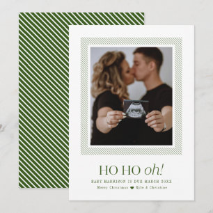 Carte de Noël d'annonce de grossesse Ho Ho Oh