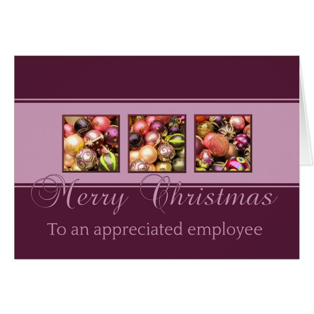 Carte de Noël d'appréciation des employés (Devant horizontal)