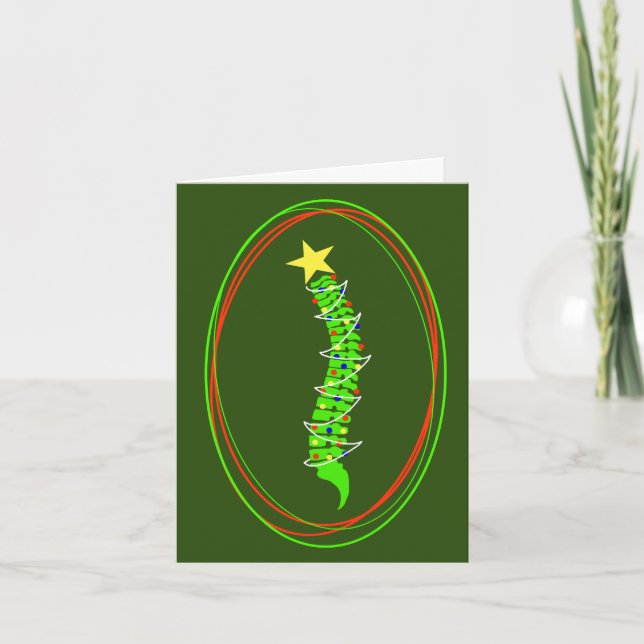 Carte de Noël d'arbre de Noël de colonne vertébral (Devant)