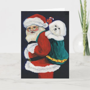 Carte de Noël d'art de chien de "Bichon Frise et