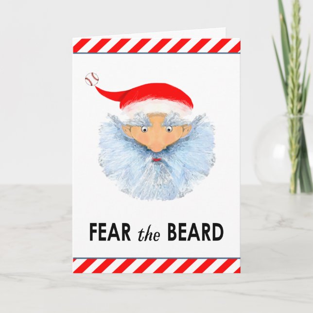 Carte de Noël de baseball amusante (Devant)