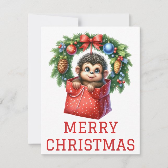 Carte de Noël de bébé singe mignon (Devant)