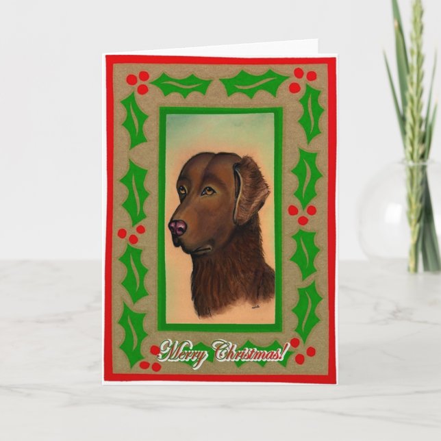 Carte de Noël de blanc de chien de Retriever de la (Devant)