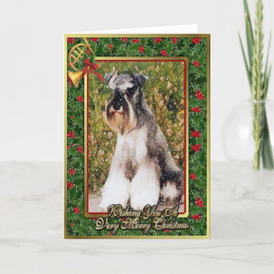Carte de Noël de blanc de chien de Schnauzer