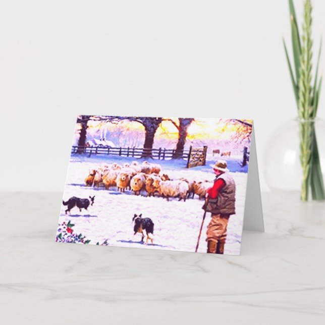 Carte de Noël de border collie (Devant)